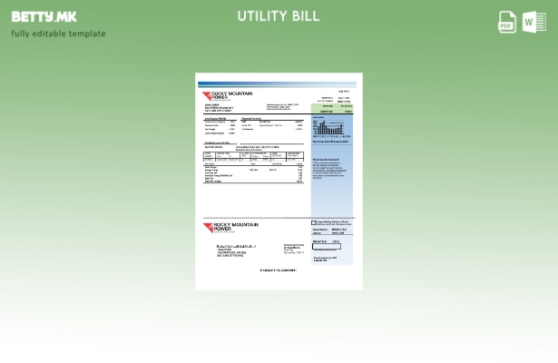 модерен стил на САД Јута Роки планина Моќ шаблон за сметки за комунални услуги з